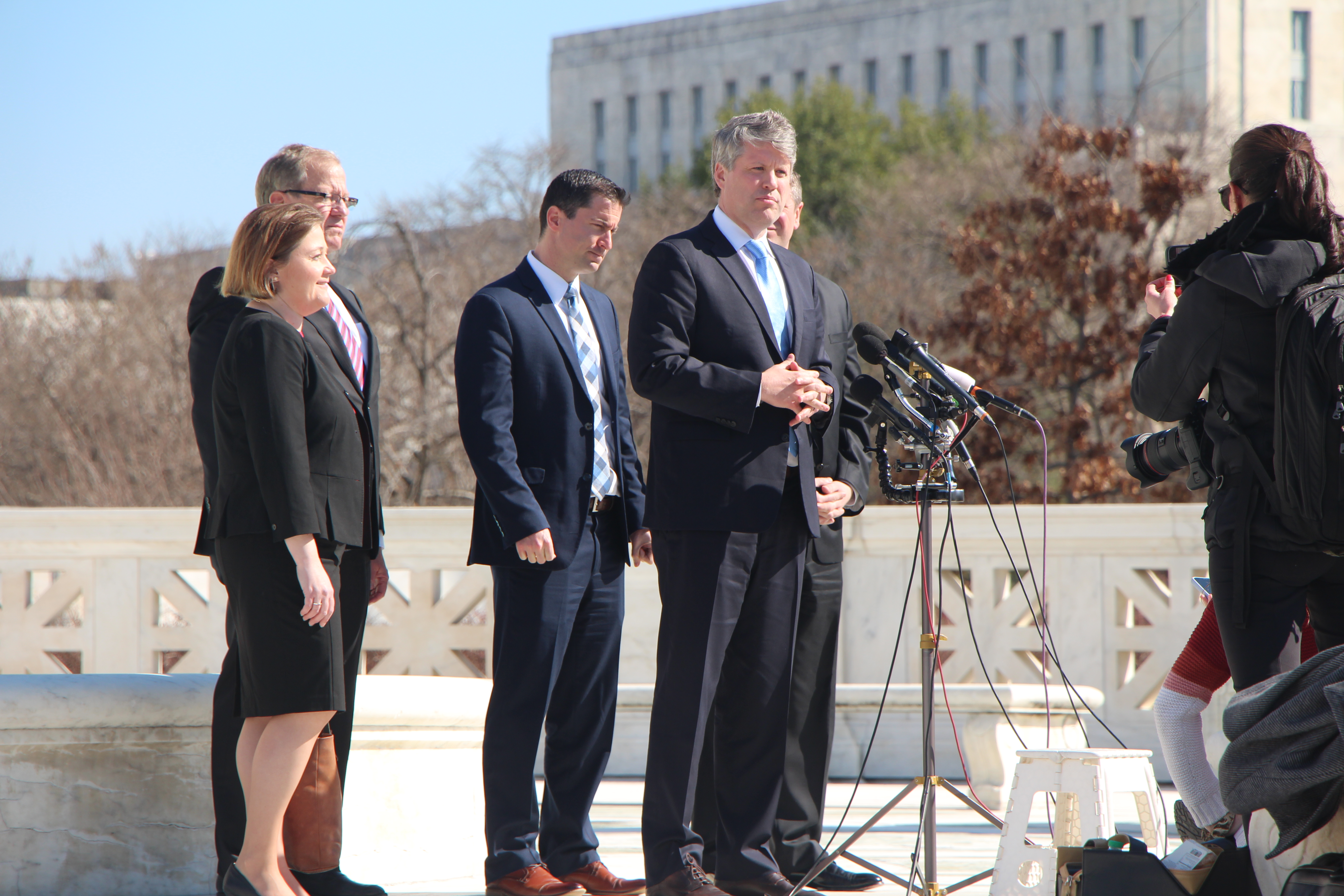 Left to Right: Iowa Attorney General Brenna Bird, Missouri Chief Counselor Ray Wagner, Nebraska Solicitor General Jim Campbell, Nebraska Attorney General Mike Hilgers Biden v. Nebraska