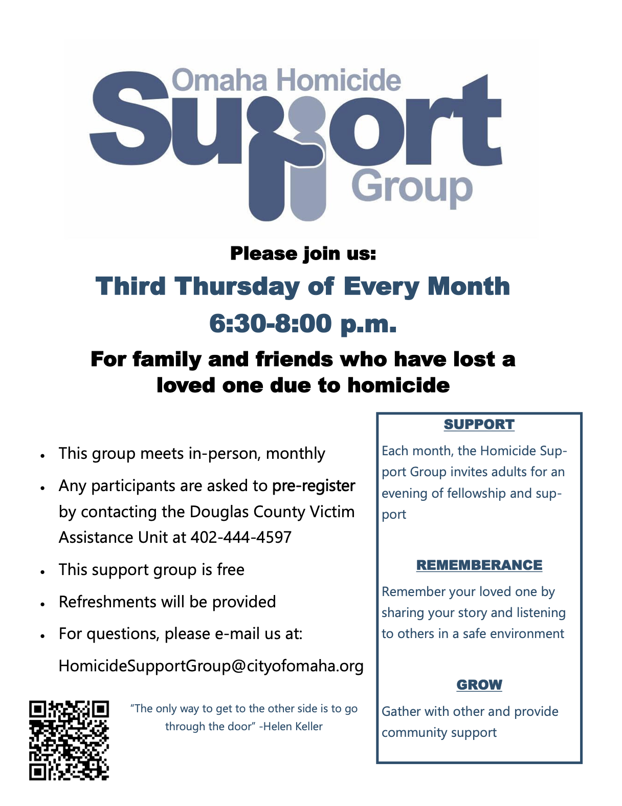 Omaha Homicide Support Group information
